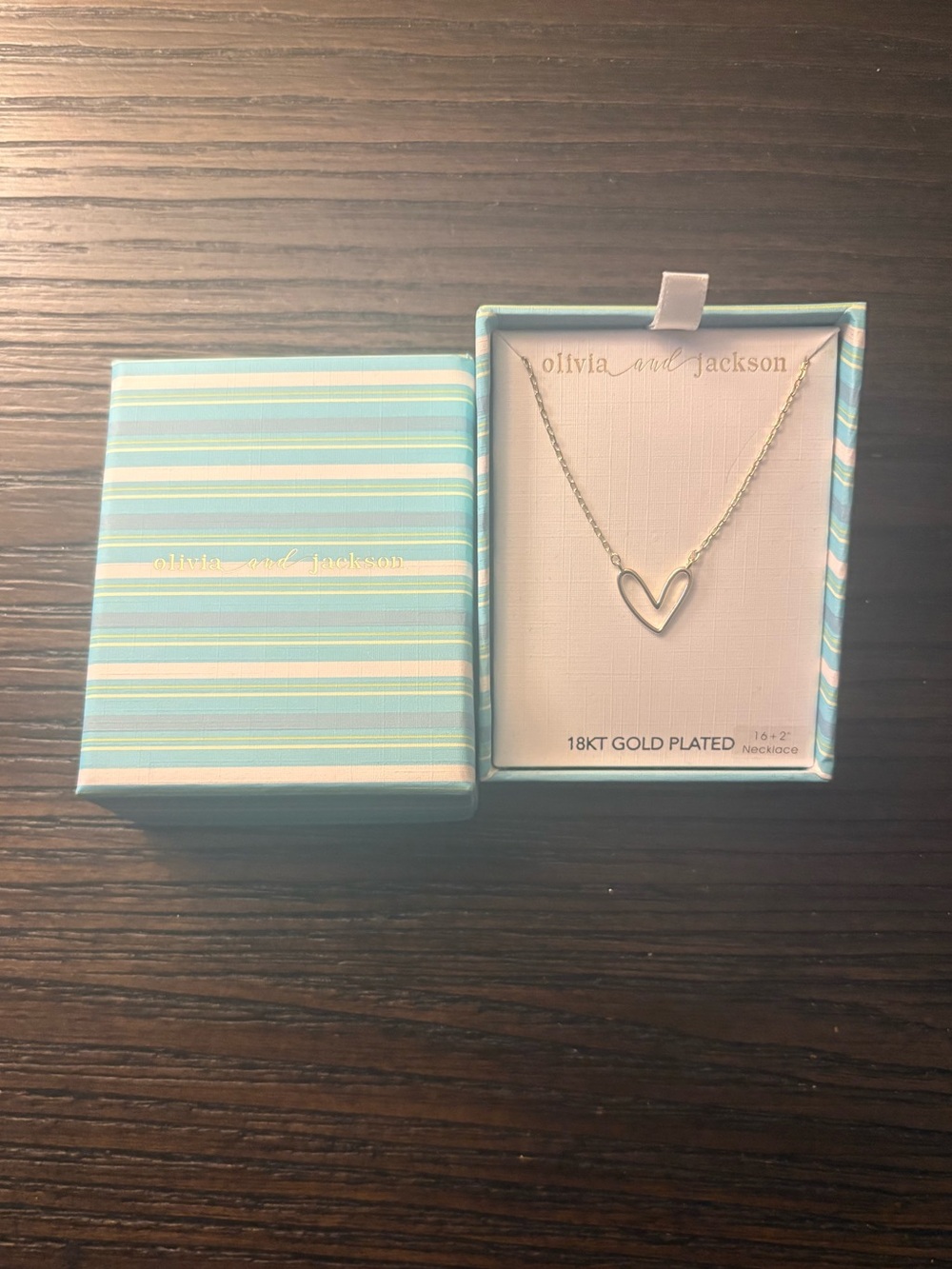 NEW Olivia and Jackson Gold Heart Necklace